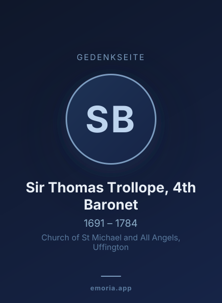 Gedenkportrait von Sir Thomas Trollope, 4th Baronet