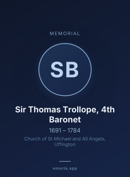 Memorial portrait of Sir Thomas Trollope, 4th Baronet