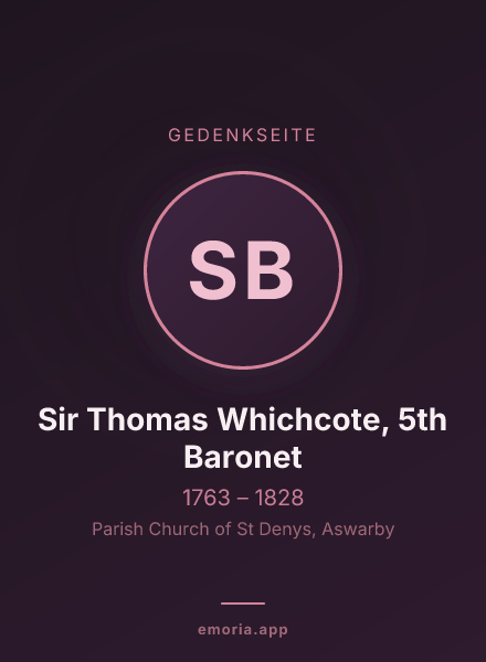 Gedenkportrait von Sir Thomas Whichcote, 5th Baronet