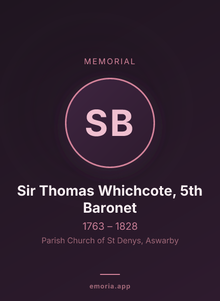 Memorial portrait of Sir Thomas Whichcote, 5th Baronet