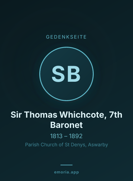 Gedenkportrait von Sir Thomas Whichcote, 7th Baronet