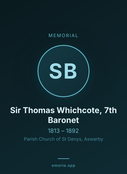 Memorial portrait of Sir Thomas Whichcote, 7th Baronet