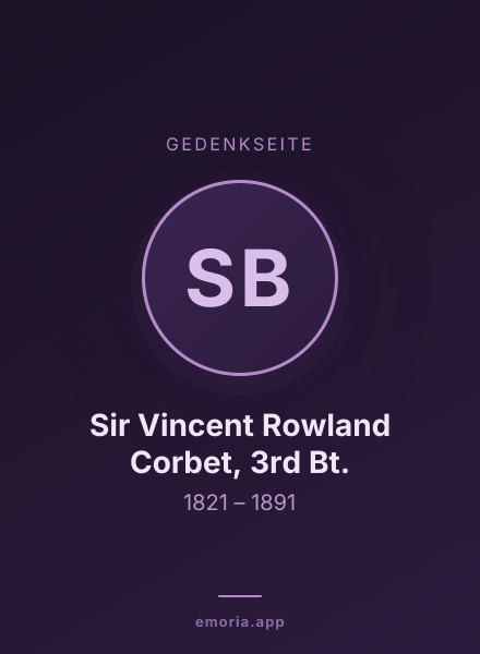 Gedenkportrait von Sir Vincent Rowland Corbet, 3rd Bt.