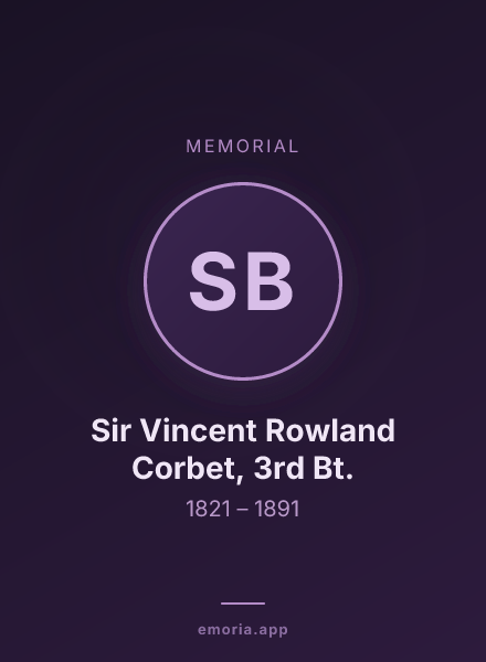 Memorial portrait of Sir Vincent Rowland Corbet, 3rd Bt.