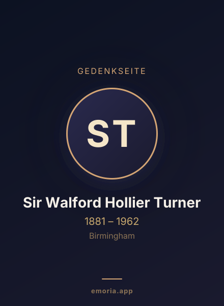 Gedenkportrait von Sir Walford Hollier Turner
