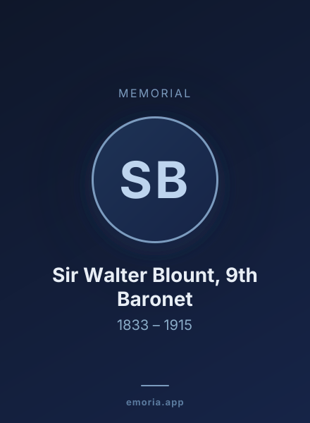 Memorial portrait of Sir Walter Blount, 9th Baronet