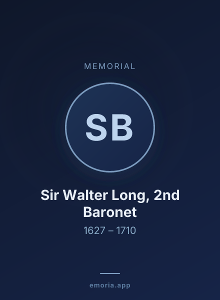 Memorial portrait of Sir Walter Long, 2nd Baronet