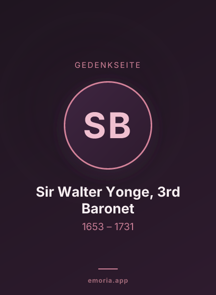 Gedenkportrait von Sir Walter Yonge, 3rd Baronet