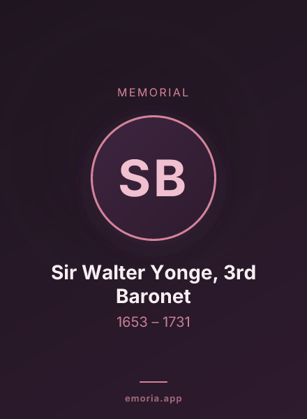Memorial portrait of Sir Walter Yonge, 3rd Baronet