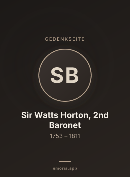 Gedenkportrait von Sir Watts Horton, 2nd Baronet