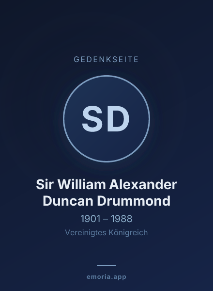 Gedenkportrait von Sir William Alexander Duncan Drummond