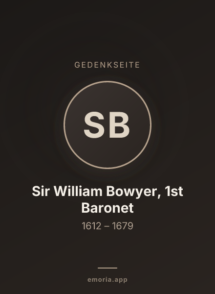 Gedenkportrait von Sir William Bowyer, 1st Baronet
