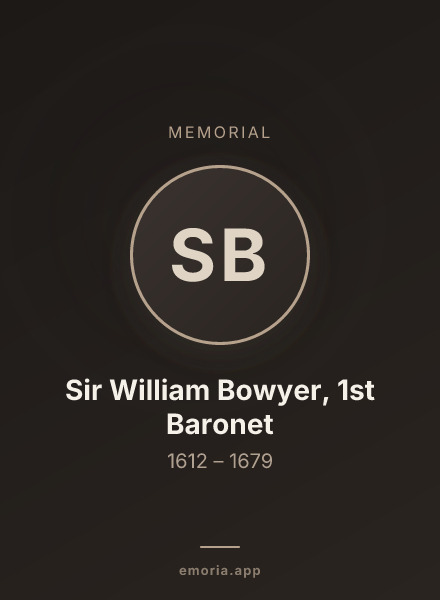 Memorial portrait of Sir William Bowyer, 1st Baronet