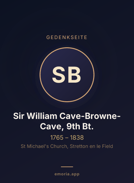 Gedenkportrait von Sir William Cave-Browne-Cave, 9th Bt.