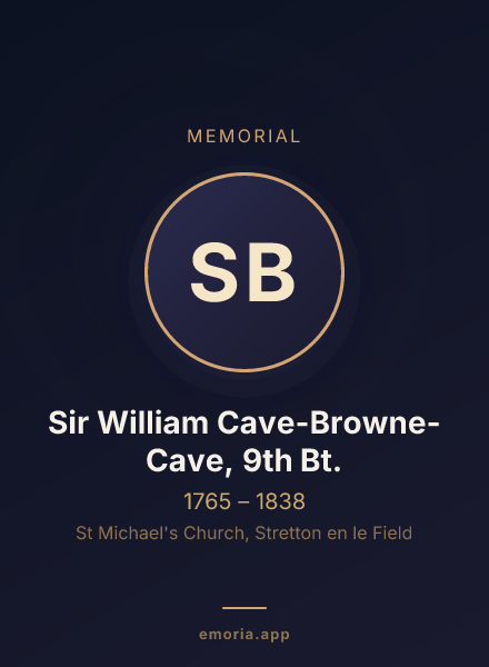 Memorial portrait of Sir William Cave-Browne-Cave, 9th Bt.