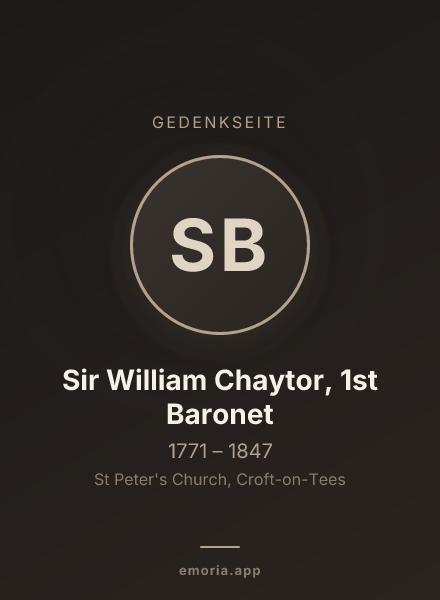 Gedenkportrait von Sir William Chaytor, 1st Baronet