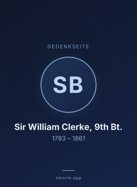 Gedenkportrait von Sir William Clerke, 9th Bt.