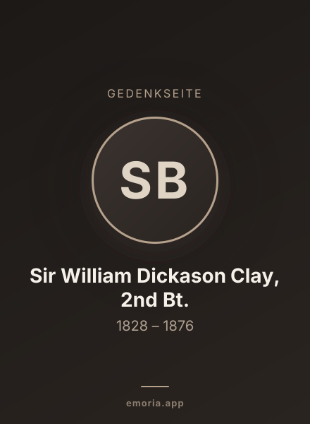 Gedenkportrait von Sir William Dickason Clay, 2nd Bt.