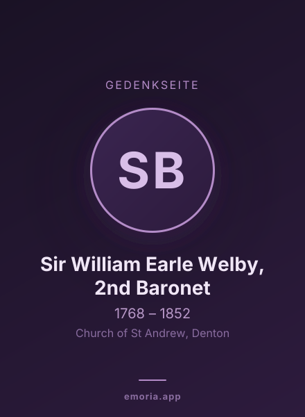 Gedenkportrait von Sir William Earle Welby, 2nd Baronet