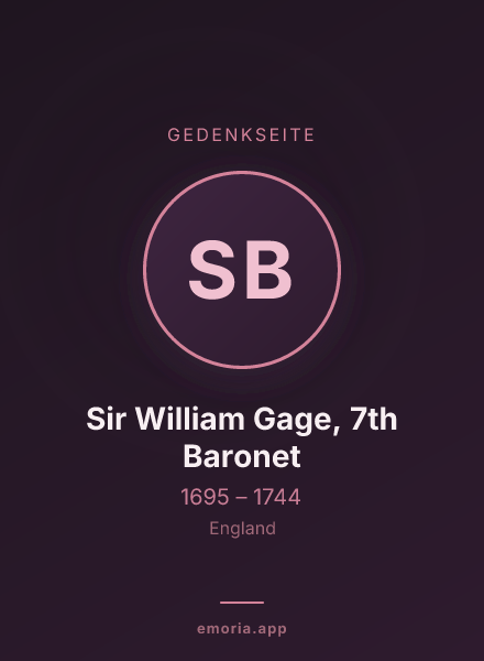 Gedenkportrait von Sir William Gage, 7th Baronet
