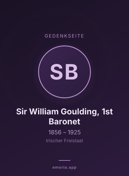 Gedenkportrait von Sir William Goulding, 1st Baronet