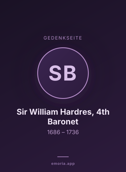 Gedenkportrait von Sir William Hardres, 4th Baronet