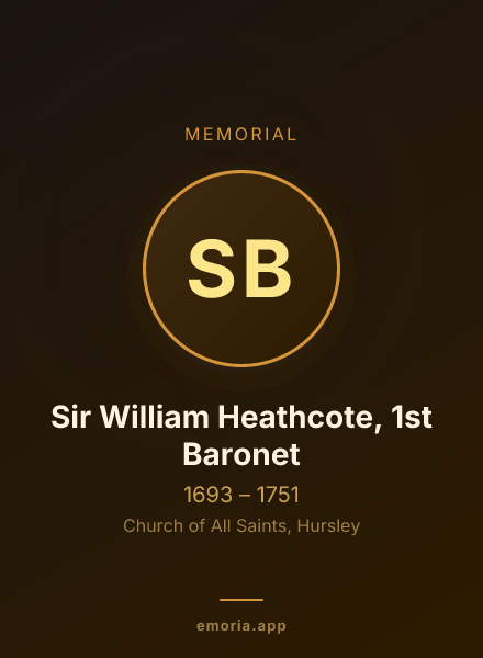 Memorial portrait of Sir William Heathcote, 1st Baronet