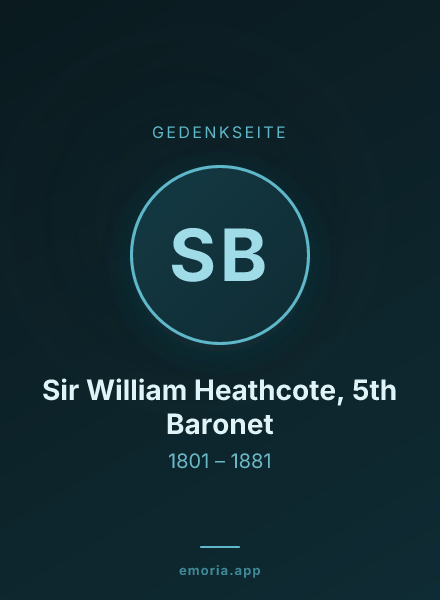 Gedenkportrait von Sir William Heathcote, 5th Baronet