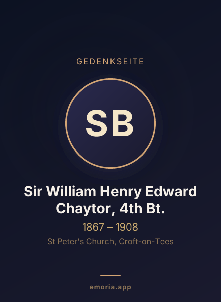 Gedenkportrait von Sir William Henry Edward Chaytor, 4th Bt.