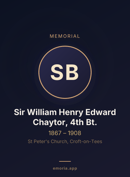 Memorial portrait of Sir William Henry Edward Chaytor, 4th Bt.