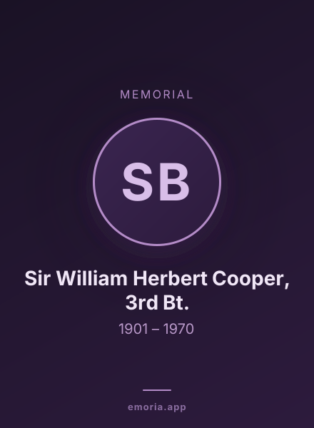 Memorial portrait of Sir William Herbert Cooper, 3rd Bt.