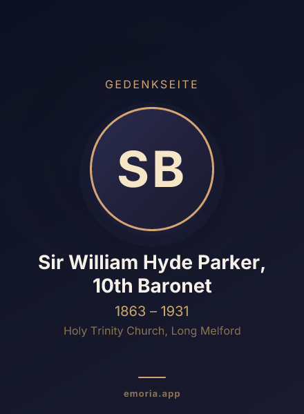 Gedenkportrait von Sir William Hyde Parker, 10th Baronet