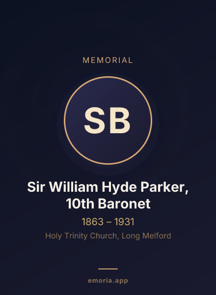 Memorial portrait of Sir William Hyde Parker, 10th Baronet
