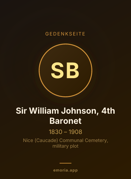 Gedenkportrait von Sir William Johnson, 4th Baronet