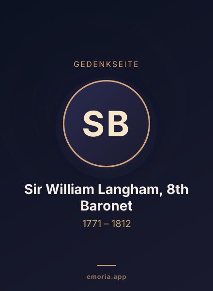 Gedenkportrait von Sir William Langham, 8th Baronet