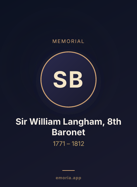 Memorial portrait of Sir William Langham, 8th Baronet