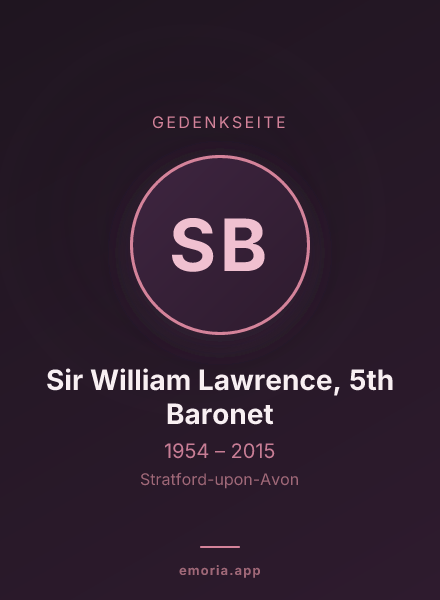 Gedenkportrait von Sir William Lawrence, 5th Baronet