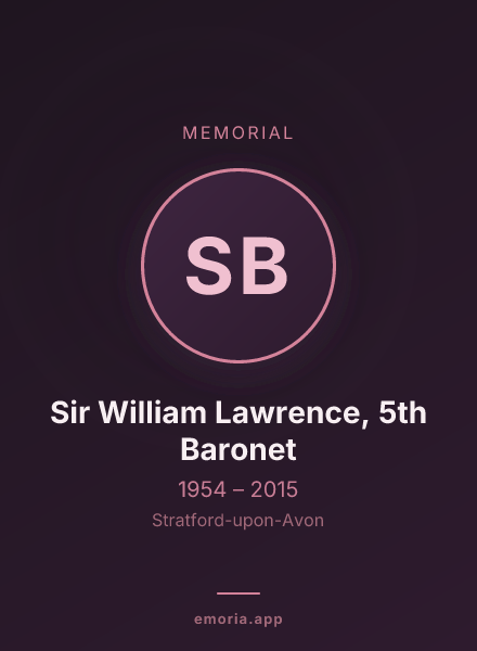 Memorial portrait of Sir William Lawrence, 5th Baronet