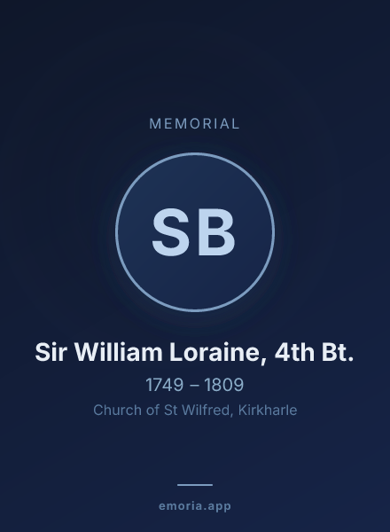 Memorial portrait of Sir William Loraine, 4th Bt.