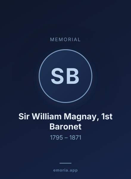 Memorial portrait of Sir William Magnay, 1st Baronet