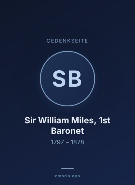 Gedenkportrait von Sir William Miles, 1st Baronet