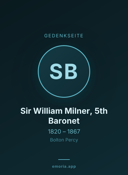 Gedenkportrait von Sir William Milner, 5th Baronet