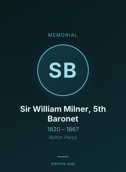 Memorial portrait of Sir William Milner, 5th Baronet