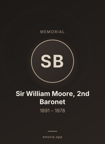 Memorial portrait of Sir William Moore, 2nd Baronet