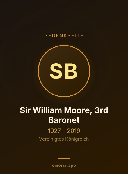 Gedenkportrait von Sir William Moore, 3rd Baronet