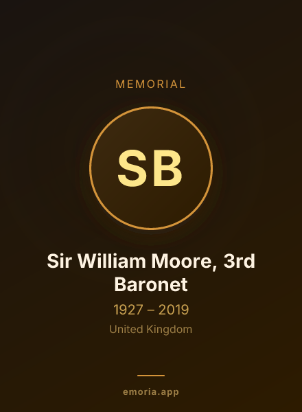 Memorial portrait of Sir William Moore, 3rd Baronet