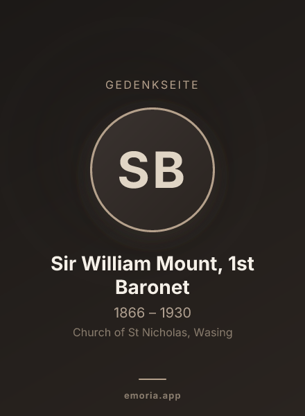Gedenkportrait von Sir William Mount, 1st Baronet