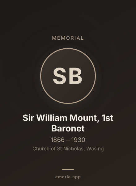 Memorial portrait of Sir William Mount, 1st Baronet