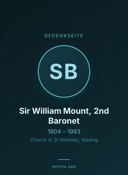 Gedenkportrait von Sir William Mount, 2nd Baronet