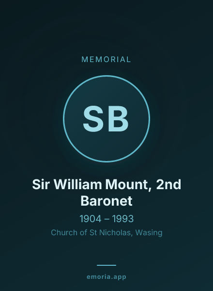 Memorial portrait of Sir William Mount, 2nd Baronet